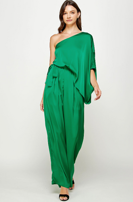 Jumpsuit One Shoulder Satin